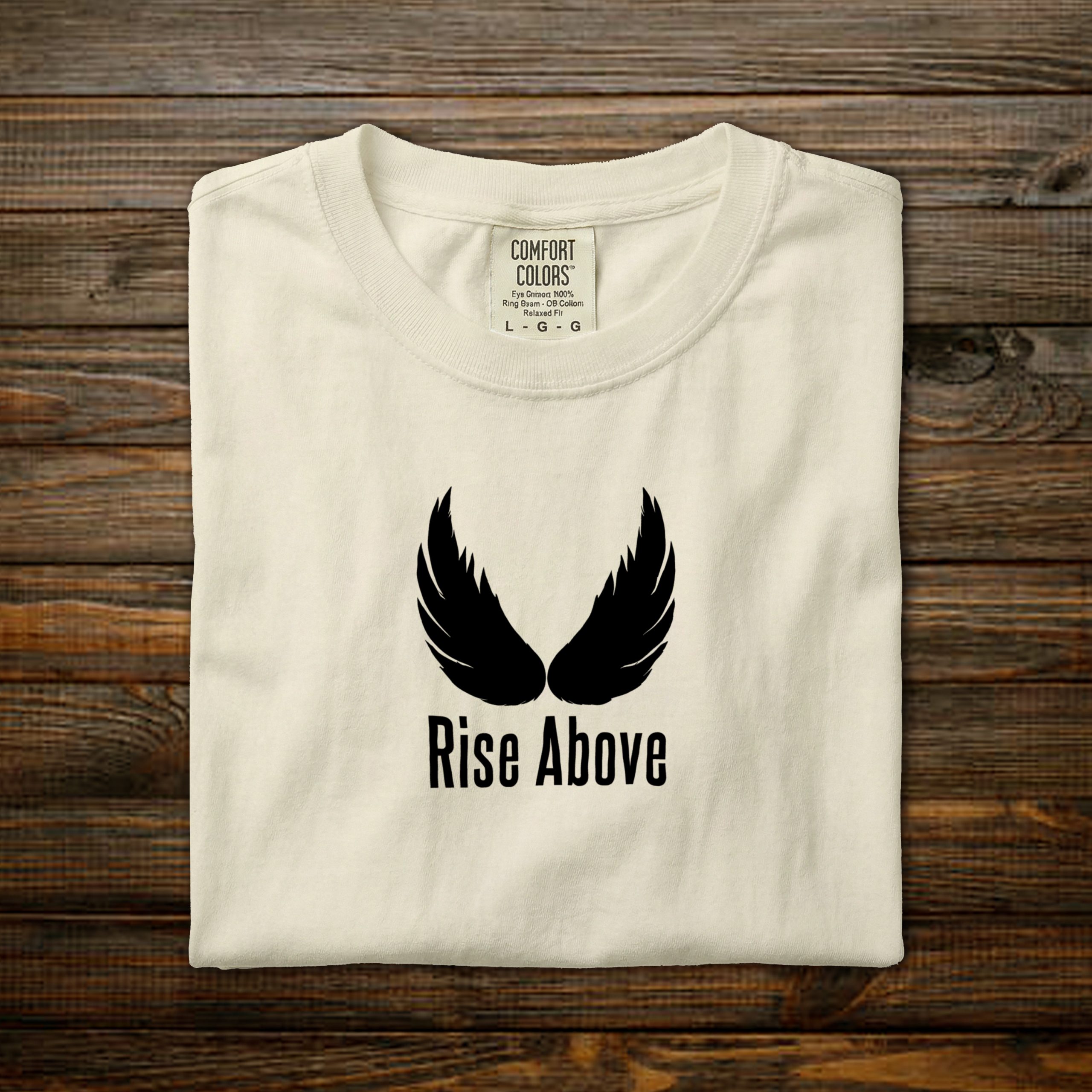 Rise Above Ivory – Bold Center Black