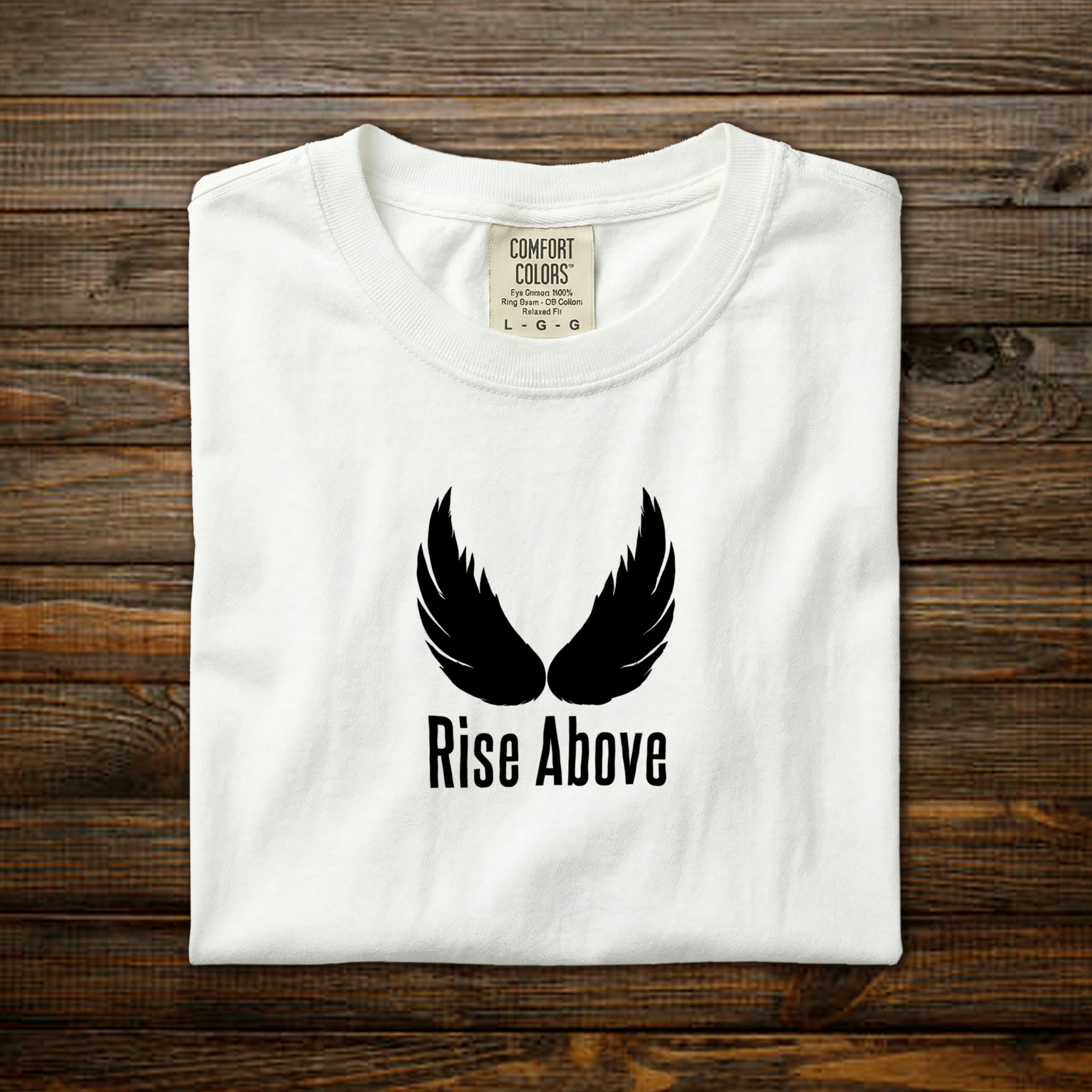 Rise Above White – Bold Center Black
