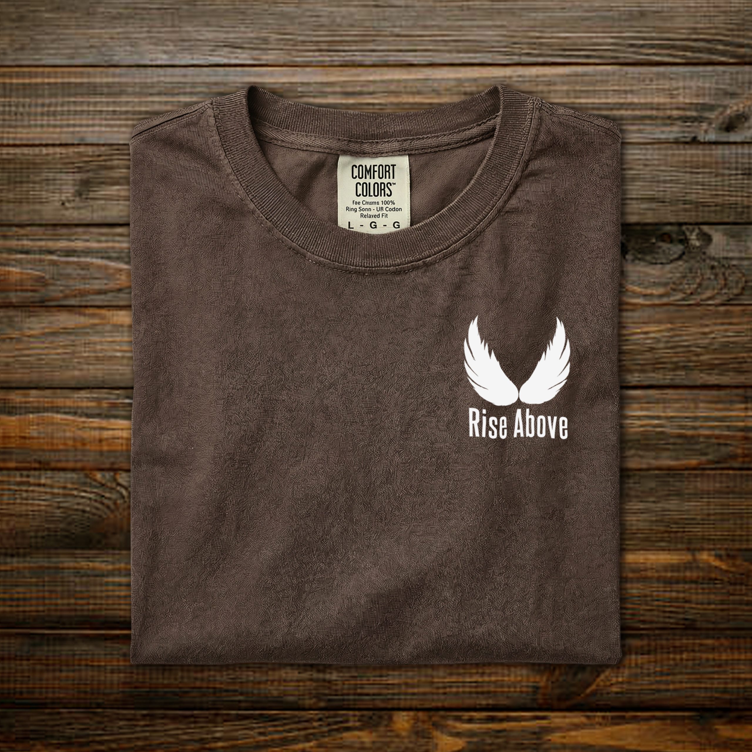 Rise Above – Chest: Espresso - White Print