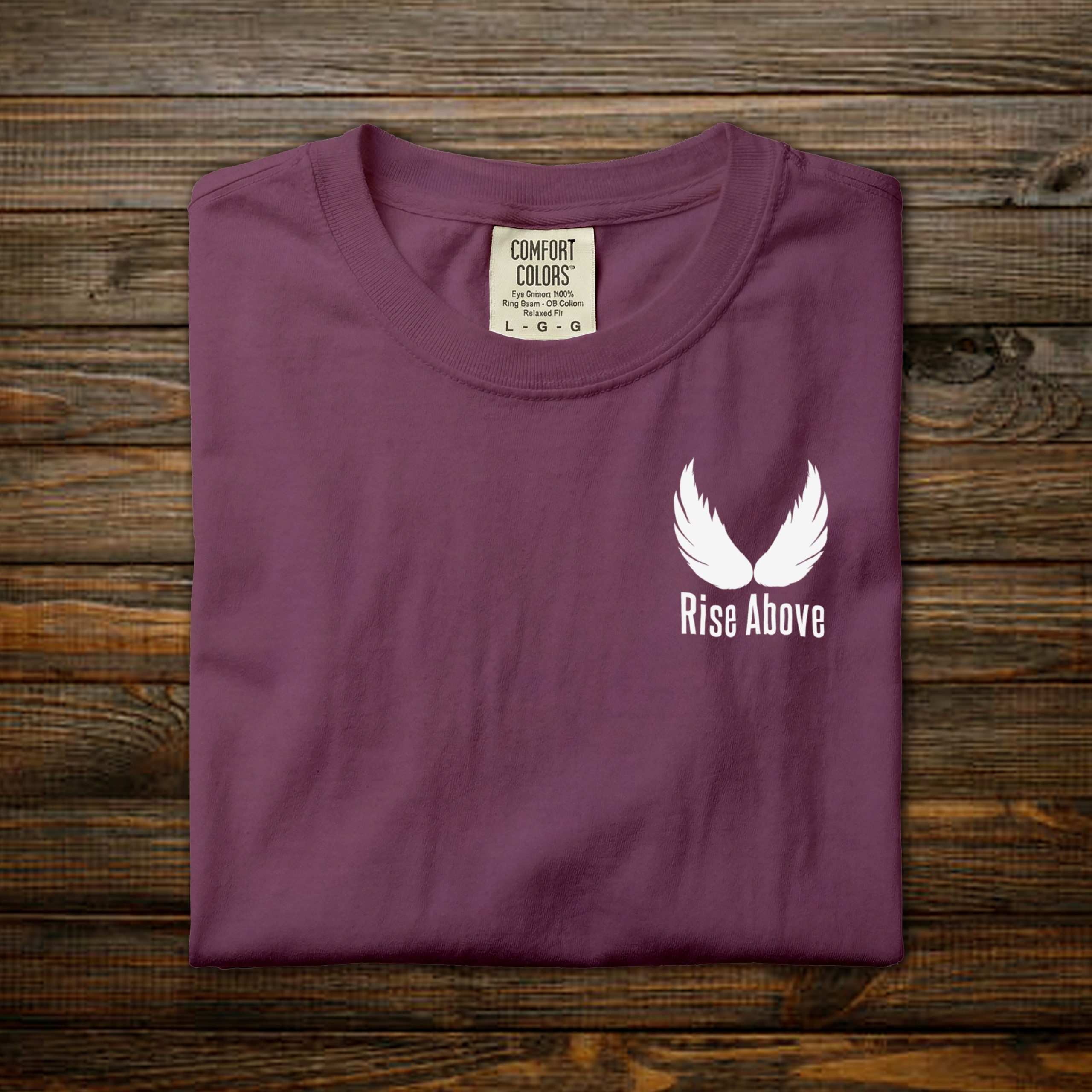 Rise Above – Chest: Berry - White Print