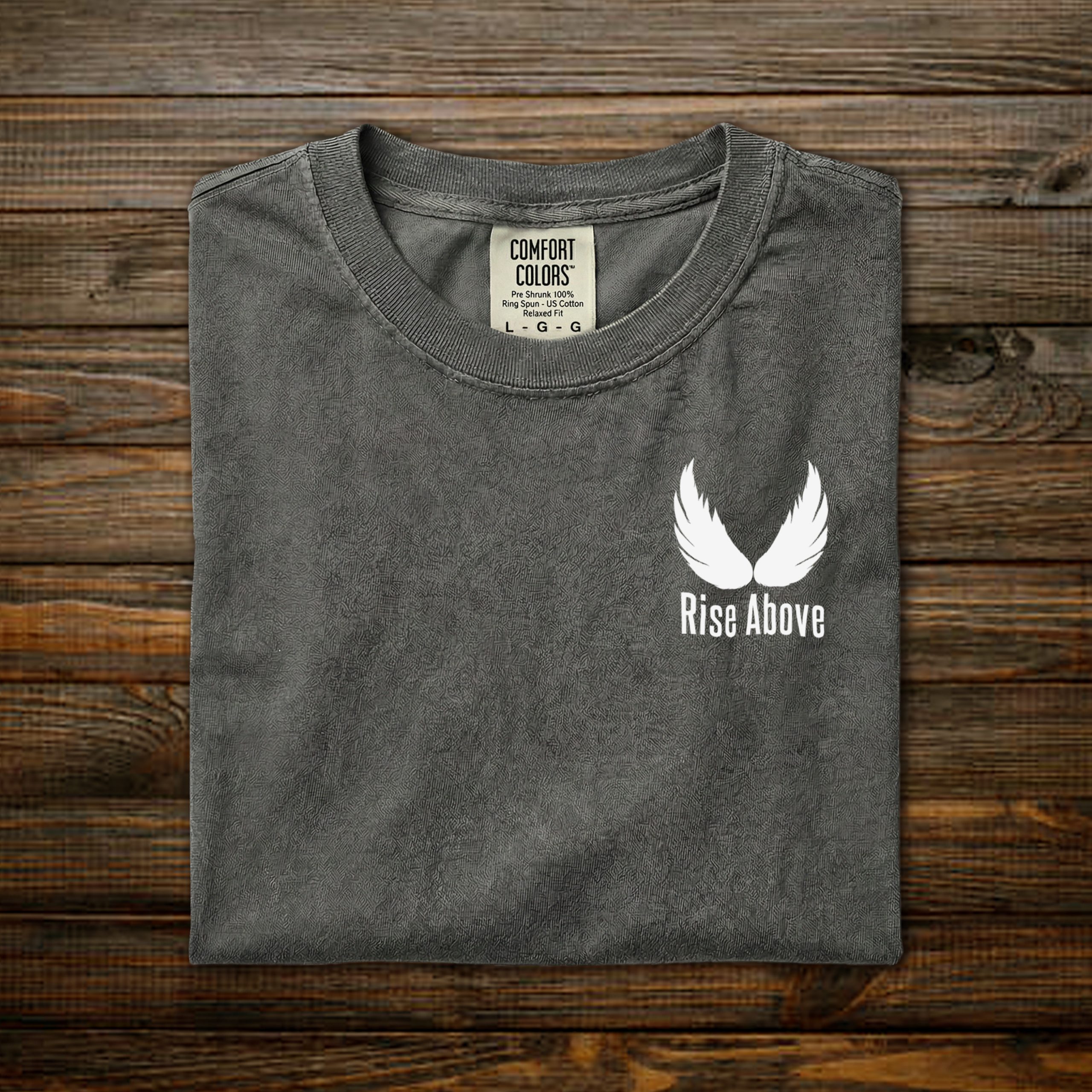 Rise Above – Chest: Pepper - White Print